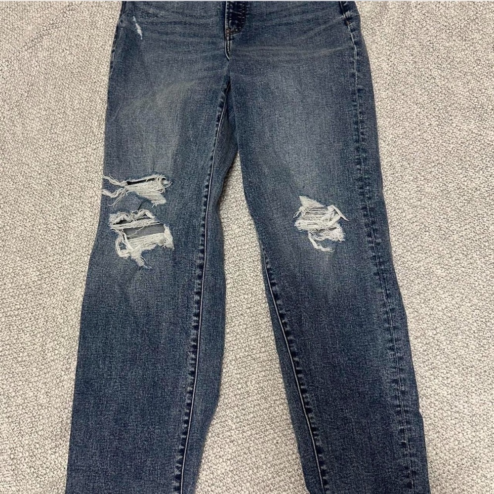 Express Women's Dark Blue Straight Leg Jeans